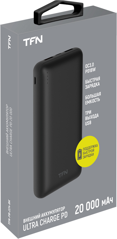 Внешний аккумулятор TFN Slim Duo 20000mAh c функцией Power Delivery ...