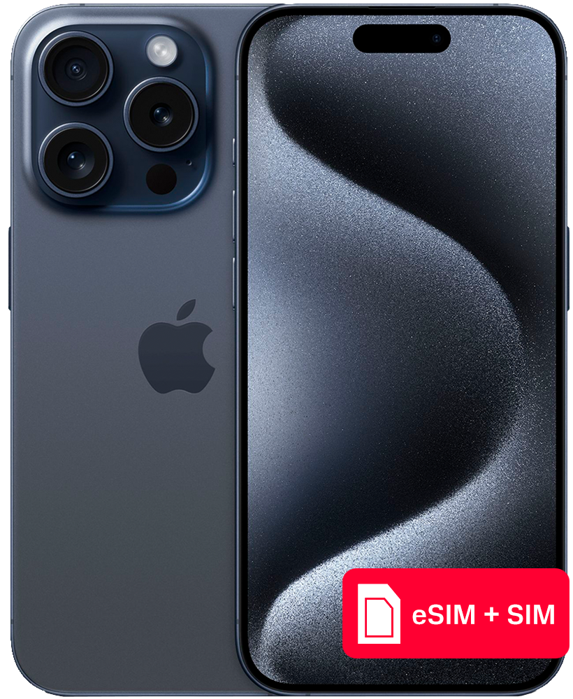 Смартфон Apple iPhone 15 Pro 128Gb eSIM + SIM Синий титан: купить по цене  134 990 рублей в интернет магазине МТС