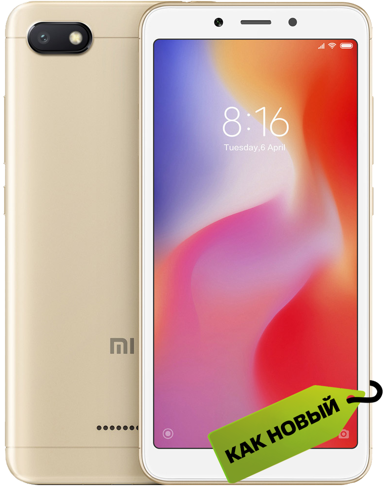 Смартфон Xiaomi Redmi 6A 16Gb Gold "Как новый": купить по цене 3  990 рублей в интернет магазине МТС