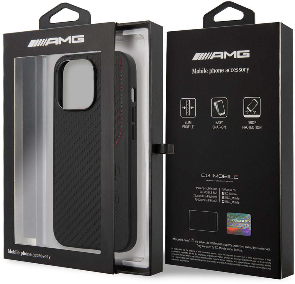 Чехол-накладка AMG для iPhone 13 Pro PU Carbon effect Red stiching Hard  Черный: технические характеристики и описание – Интернет – магазин МТС