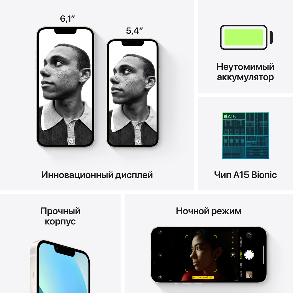 Смартфон Apple iPhone 13 Mini 256Gb Сияющая звезда: купить по цене 69 990  рублей в интернет магазине МТС