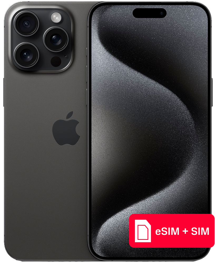 Смартфон Apple iPhone 15 Pro Max 256Gb eSIM + SIM Черный титан: купить по  цене 159 990 рублей в интернет магазине МТС