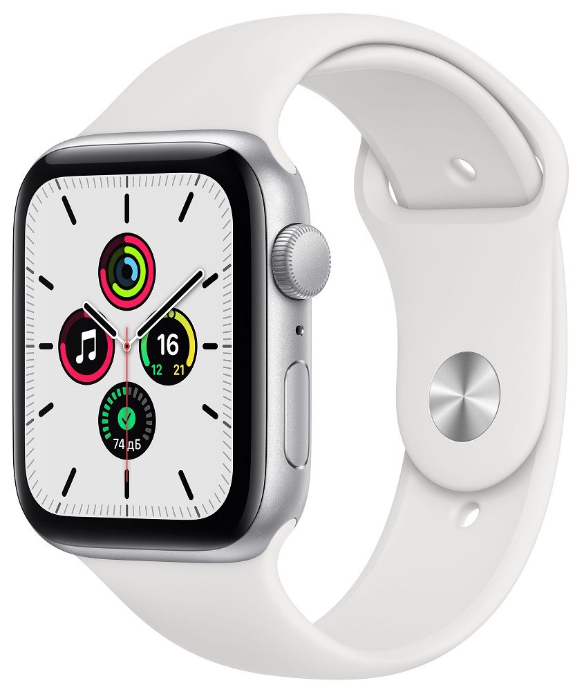 Часы Apple Watch SE GPS 44мм корпус из алюминия серебряный + ремешок ...