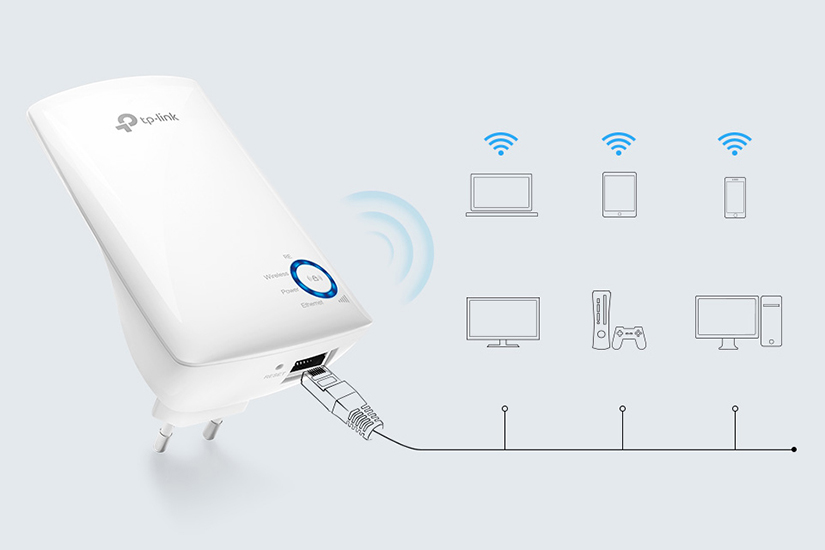 Как подключить усилитель интернета tp link Усилитель сигнала TP-Link TL-WA850RE Белый: купить по цене 1 590 рублей в интерн